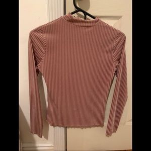 $5 BUNDLED - Pink Velvet Pleated Shirt